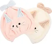 IWOWHERO 2pcs Shower Shower Cap Drying Towel for Hair Quick Drying Towel Cap