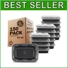 Stackable 16 oz Food Storage Containers - 150 Pack, Leak Resistant Bento Boxes