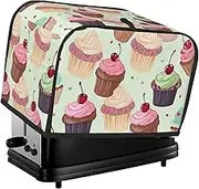 Cupcake Toaster Cover 2 Slice Bread Machine Covers Waterproof Universal Size Kitchen Small Appliance Cover with Hang Loop, Dust and Fingerprint Protection