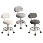 SPA Stool Round Rolling Stool with Backrest with Wheels Heavy Duty Rotating