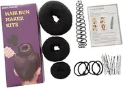 MUSISALY 1 Set Professional Hair Bun Maker Hair Braiding Tool Kit for Easy Updos Chignons for Cosmetology Students Home Use Stylish present Box Included Black