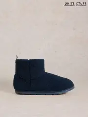 White Stuff Blue Blue Fleece Slipper Boots (AV0936) | $52