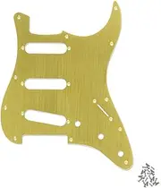 SSS 11-Hole Electric Guitar St Pickguard Backplate Cavity Cover for American Standard Guitar Gold Gold Gold