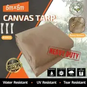 600CMX600CM Waterprood Tarpaulin Tarp Camping Tarps Heavy Duty Tan Canvas Cover