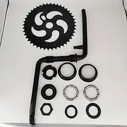 ZZRSDAN Black One-Piece Crank 44T Sprocket 2”Cup Wide Pedal Crank Kit, for 2- Stroke Motor,Gas Motorized Bicycle 48cc/66cc/80cc