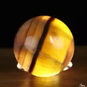 2.0" Orange Fluorite Hand Carved Crystal Ball/Sphere, Crystal Healing