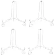LIONWEI LIONWELI 6 Inch White Iron Plate Stand Holder Easel Display Stand for Plate，Picture，Photo and More,4 pcs.