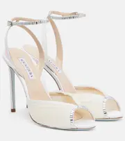 [Aquazzura] Aquazzura Be Mine 105 crystal-embellished sandals AU 5 white