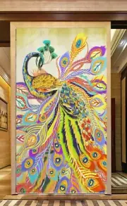 3D Colorful Peacock Feathers 367NA Wallpaper Wall Murals Removable Wallpaper Fay