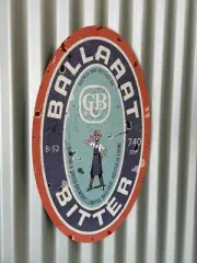BALLARAT BITTER BEER OVAL METAL SIGN BALLARAT BERTIE QUALITY MADE
