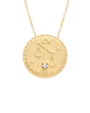 Gabi Rielle 22K Over Silver Libra CZ Necklace
