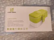 New Look back - Bento Lunch Box Leak-proof, Two Compartments, Snap Lock PINK