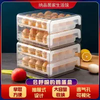 在飛比找Yahoo!奇摩拍賣優惠-日本級雞蛋盒收納盒抽屜式雞蛋盒裝蛋盒雙層透氣雞蛋收納盒子輕奢