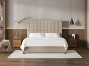 My Style Buttoned Headboard & Slimline Base - King / Natural / Standard Base