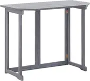 Foldable Acacia Wood Outdoor Table 90x50x75 cm, Rustic Grey Patio Table with Oil Finish, Compact and Easy to Store for Balcony or Garden