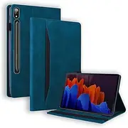 Nexue Case for Samsung Galaxy Tab S10+/S10 Plus 2024 12.4 Inch SM-X820,Shockproof Luxury Leather Folio Cover with Card Slots & Pencil Holder,Multi-Angle Stand Cover,Blue