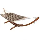 2-Person Quilted Hammock with Curved 13' Stand - Sandy Beach by Sunnydaze