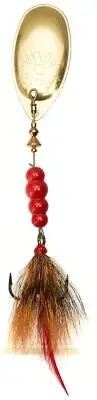 Mepps Aglia Dressed Treble Fishing Lure, 1/2-Ounce, Gold/Brown Tail