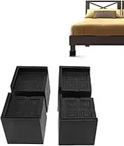 4 Pack 3 Inch L Shaped Square Nail Shockproof Mat Rectangular Anti-Slip Foot Mat, Bed Riser Protector for Washing Machine Sofa Furniture Cabinet Chair
