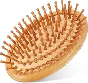 Vaguelly Bamboo Scalp Comb Mini Hair Brush Massager Combs for Men Scalp Massage Brush Bristle Hair Brush Hair Brushes for Hair Brush for Curly Hair Hairbrush for Detangler Head Beige