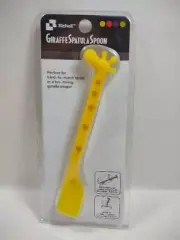 Giraffe Spatula Spoon Stir 1" Scrape Scoop Jar Bottle Scraper Richell Yellow