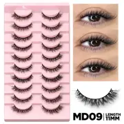 3D Mink Lashes Natural Look Fluffy Cat Eye Wispy Eyelashes Manga Lashes Winged E
