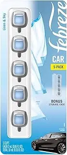 Febreze Car Air Freshener, Set of 5 Clips, Linen & Sky - up to 150 Days