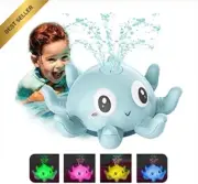 LED Light Up Octopus Bath Toy Water Spray Toddler Gift Boys Girls Blue