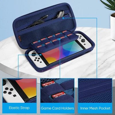 Case Bag for Nintendo Switch OLED Model 2021/Switch 2017 with Bundle: Carrying C