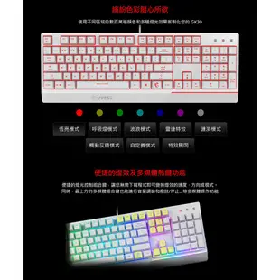 msi 微星 MSI Vigor GK30 COMBO TC/WHITE 電競鍵盤滑鼠組(黑/白) 現貨 廠商直送