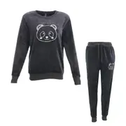 FIL Women's Plush 2pc Set Loungewear Soft Fleece Sleepwear Pajamas PJs - Panda