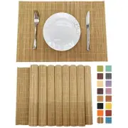 ANDSTAR Set of 8 Pcs Bamboo Placemats Sushi Rolling Mat Japanese Style Natura...
