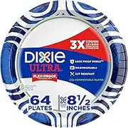 Dixie Ultra Paper Plates, 8 1/2", Lunch or Light Dinner Size Printed Disposable Plates, 64 Count (1 Pack of 64 Plates)
