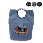 Large Capacity Bucket Bag Canvas Lunch Bag Retro Handbag Women