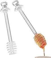 GENERIC Honey Comb Sticks | 2X Honey Server - Kitchen Tools Clear Stir Wand for Collecting Dispensing Syrup Pot Jar Containers Jam Beverage