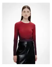 [Witchery] Mesh Crew Gather Top in Purple