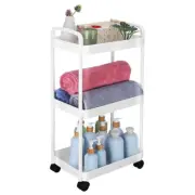 Trolley Rack Rolling Storage Cart Bedside Bookshelf Collapsible Go