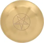 HAMPPLIES Decorative Altar Tray with Pentacle Design Multifunctional Candle Holder and Jewelry Storage Plate for Home Decor Table Centerpiece and Rituals Smooth Finish