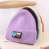 在飛比找Yahoo!奇摩拍賣優惠-現貨ins甜酷個性韓國貼布毛線帽子女冬季百搭織帽情侶韓版潮流
