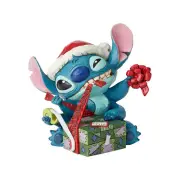 Jim Shore Disney Traditions - Stitch with Santa Hat - Bad Wrap