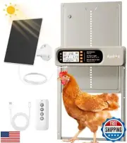 Apdoe Automatic Chicken Coop Door Solar Powered, Timer, Light Sensor, Remote