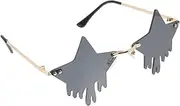 [WRITWAA] Funky Sunglasses Frameless Glasses for Parties Cool Glasses for Teens Trendy Es Rimless Sunglasses