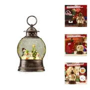 Snow Globe Lighted Christmas Decorations, Snowman Family Christmas Snow Globe...