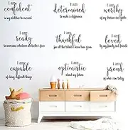 9 Pieces Inspirational Decals Black Motivational Wall Sticker Vinyl Wall Quotes Stickers Wall Art Stickers Peel and Stick Wall Decals for Girl Boy Bedroom Living Room