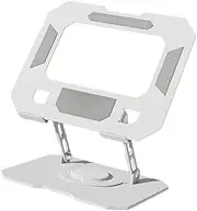 Folding Tablet Computer Stand Notebook Desk Mount Non-Slip Easy to Carry & Store Rotation Reading Stand for Meeting Travel, White