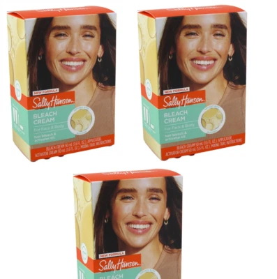 BL Sally Hansen Bleach Cream For Face And Body 1.6oz each *Three Pack*