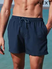 Navy Blue Essential No Logo Swim Shorts (E62908) | $27