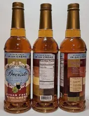 (3 Bottles) Piu Del Previsto Gourmet No-Sugar Irish Cream Syrup 25.4 oz BB 07/27