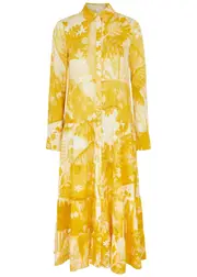 Erdem Printed Cotton Midi Shirt Dress - Yellow - 10 (UK10 / S) 10 (UK10 / S)