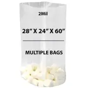 2Mil 28" X 24" X 60" | Clear Gusseted Bags, Heat Sealable | Multiple Bags